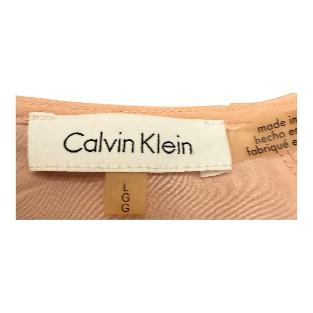 Calvin Klein Women's Pink Pleated Long Sleeve Blouse Top L - Picture 5 of 10